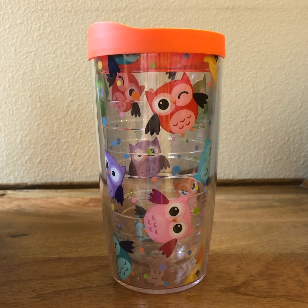 Tervis Clear Owl 16oz Tumbler with Orange Lid